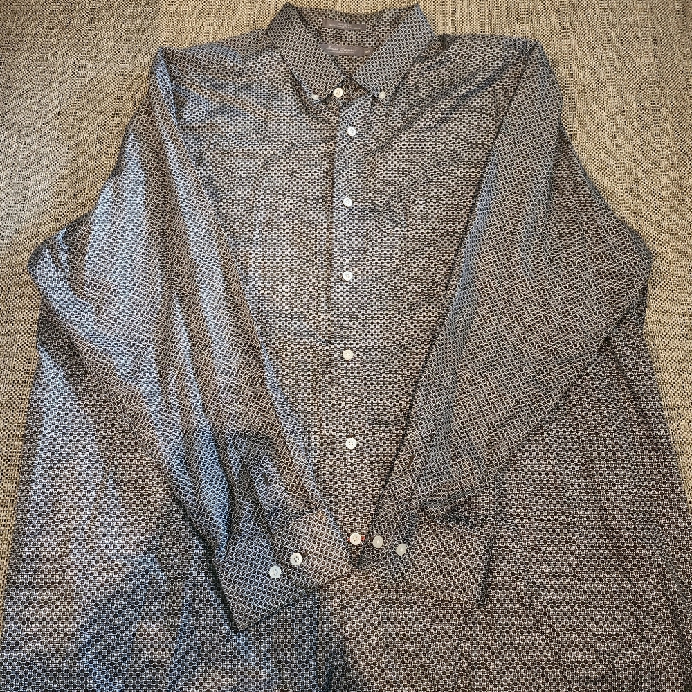 Daniel Cremieux Black Patterned Dress Shirt